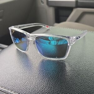 Oakley Transparent Frame with Blue Lenses Men's Glasses